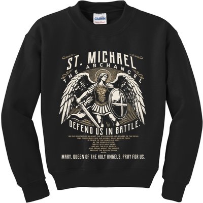 Saint Michael The Archangel Prayer Catholic Christian Pastor Kids Sweatshirt