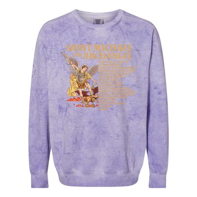 St Michael The Archangel Prayer Gift Colorblast Crewneck Sweatshirt