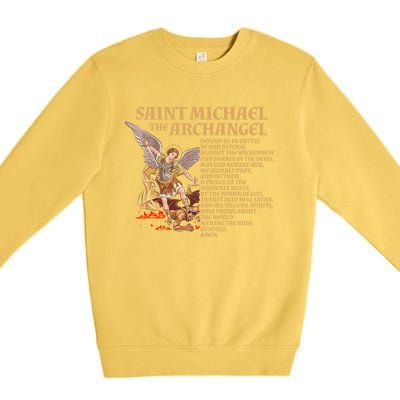 St Michael The Archangel Prayer Gift Premium Crewneck Sweatshirt