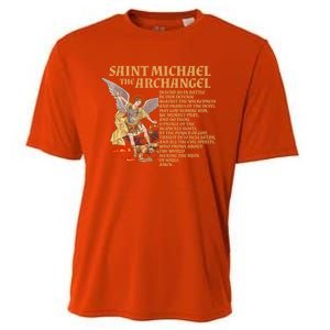 St Michael The Archangel Prayer Gift Cooling Performance Crew T-Shirt