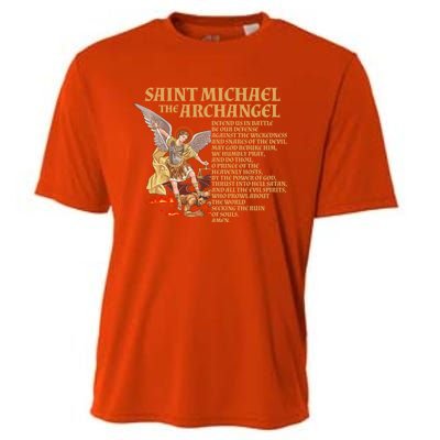 St Michael The Archangel Prayer Gift Cooling Performance Crew T-Shirt