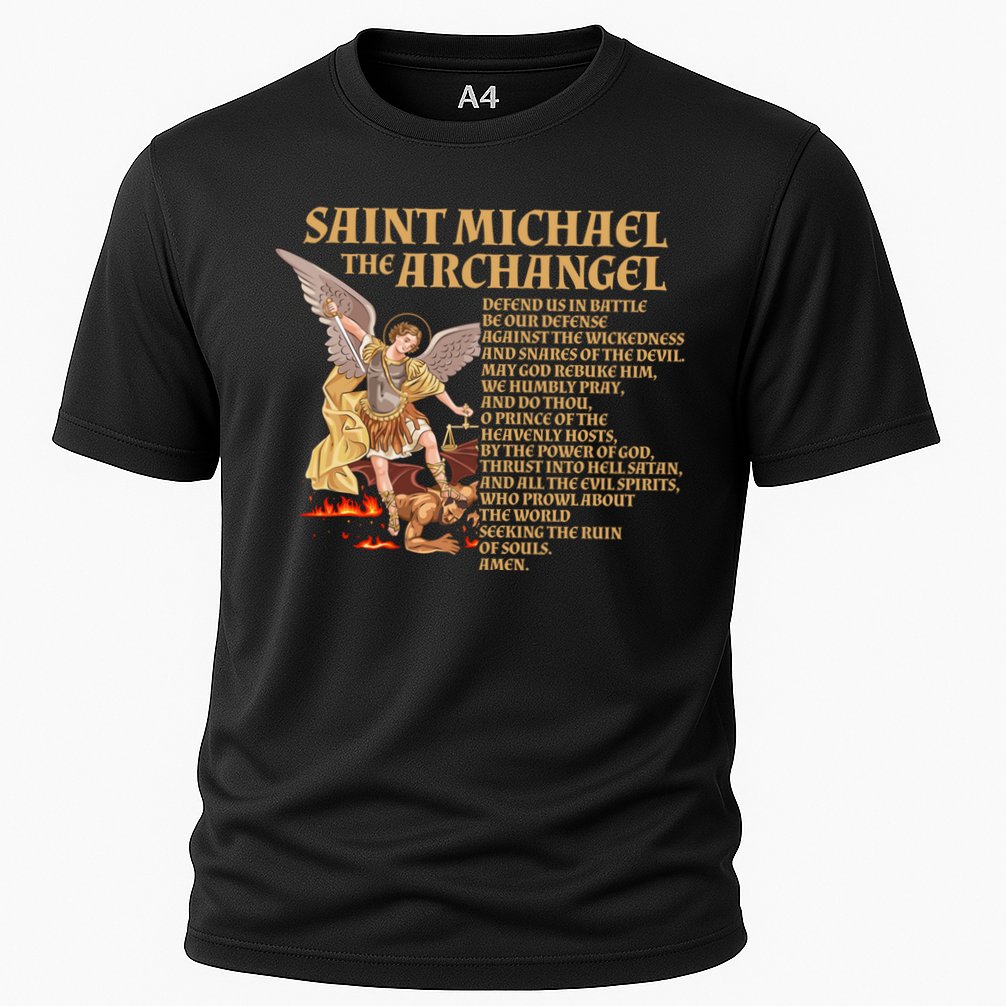St Michael The Archangel Prayer Gift Cooling Performance Crew T-Shirt