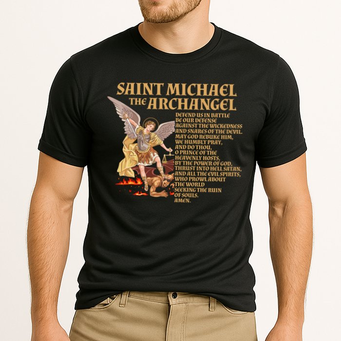 St Michael The Archangel Prayer Gift Cooling Performance Crew T-Shirt