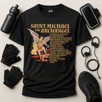 St Michael The Archangel Prayer Gift Cooling Performance Crew T-Shirt