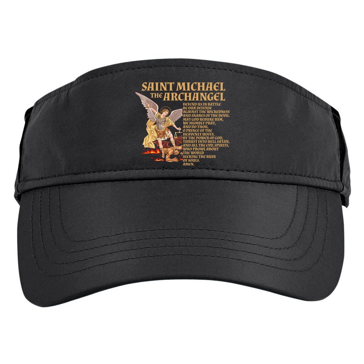 St Michael The Archangel Prayer Gift Adult Drive Performance Visor