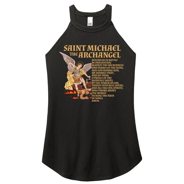 St Michael The Archangel Prayer Gift Women's Perfect Tri Rocker Tank