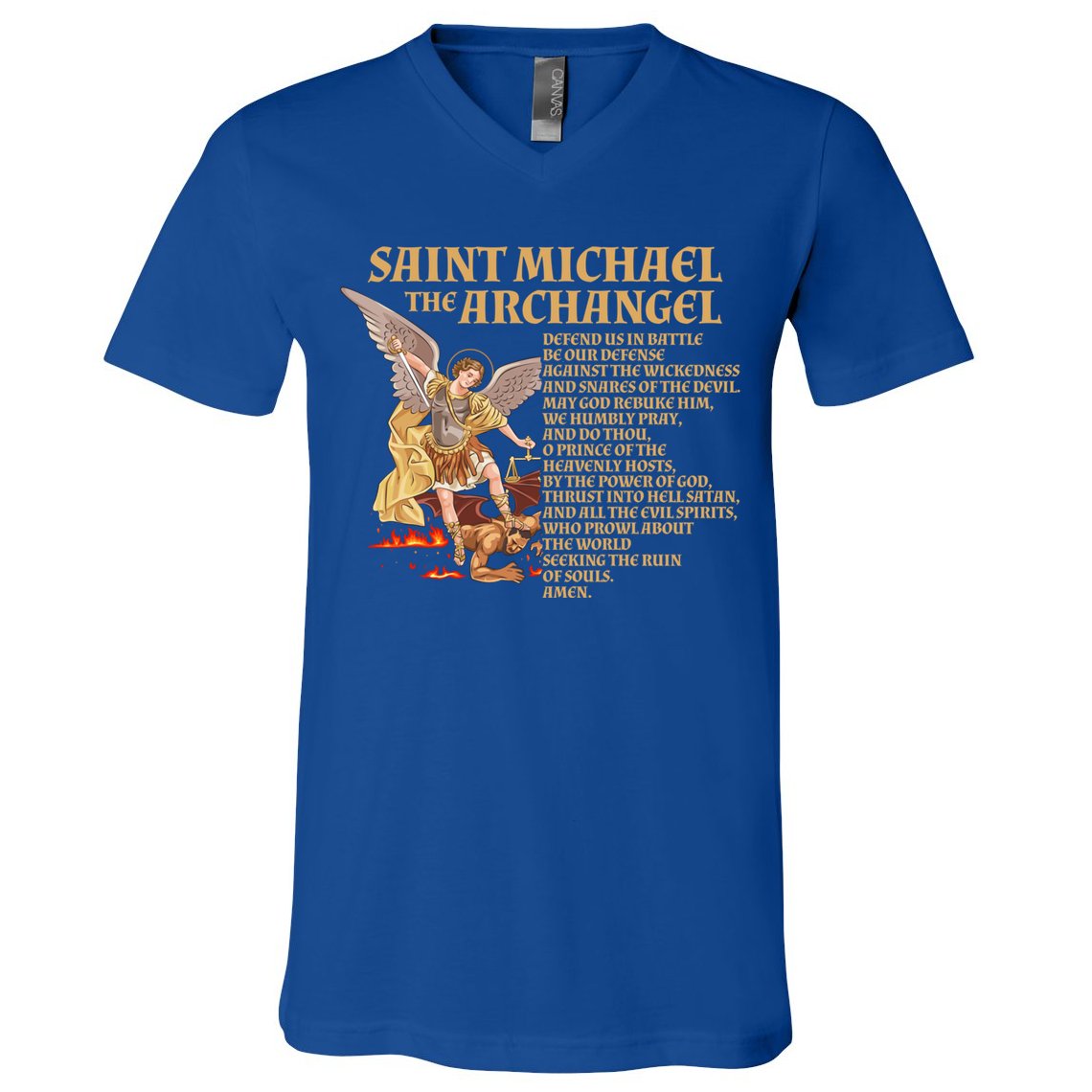 St Michael The Archangel Prayer Gift V-Neck T-Shirt
