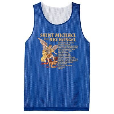 St Michael The Archangel Prayer Gift Mesh Reversible Basketball Jersey Tank