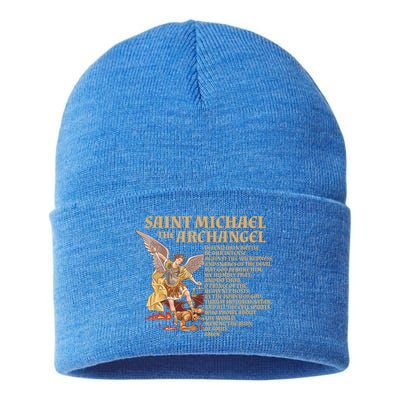 St Michael The Archangel Prayer Gift Sustainable Knit Beanie