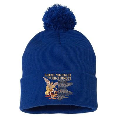 St Michael The Archangel Prayer Gift Pom Pom 12in Knit Beanie
