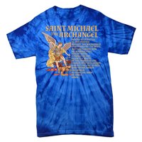 St Michael The Archangel Prayer Gift Tie-Dye T-Shirt