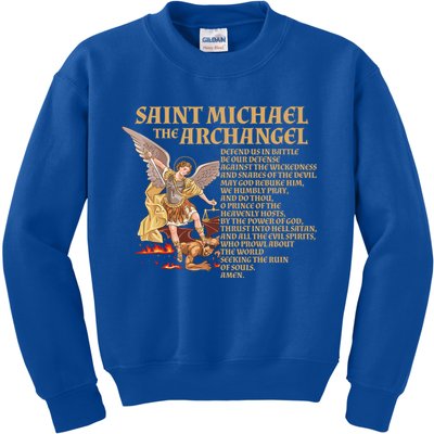 St Michael The Archangel Prayer Gift Kids Sweatshirt
