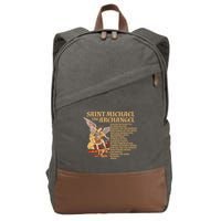 St Michael The Archangel Prayer Gift Cotton Canvas Backpack