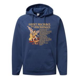 St Michael The Archangel Prayer Gift Performance Fleece Hoodie