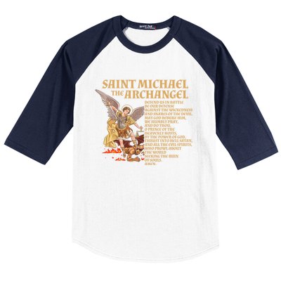 St Michael The Archangel Prayer Gift Baseball Sleeve Shirt