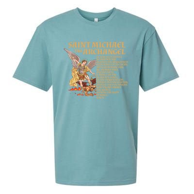 St Michael The Archangel Prayer Gift Sueded Cloud Jersey T-Shirt