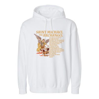 St Michael The Archangel Prayer Gift Garment-Dyed Fleece Hoodie