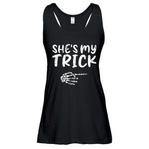 She's My Trick Skeleton Hand Halloween Costume Couples Ladies Essential Flowy Tank