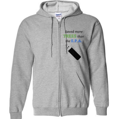 Saved More Trees Than The EPA Libertarian Earth Day Full Zip Hoodie