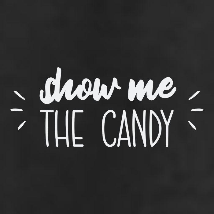 Show Me The Candy Funny Halloween 7 Panel Mesh Trucker Snapback Hat