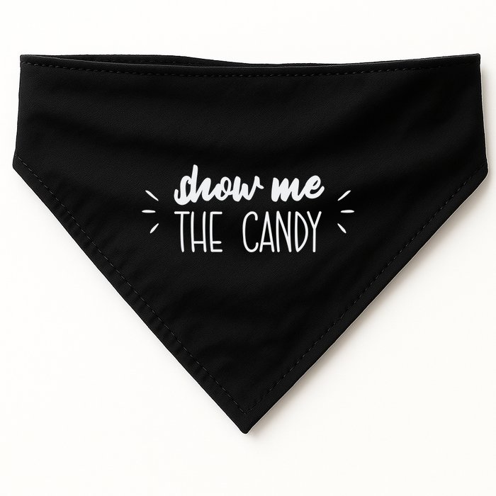 Show Me The Candy Funny Halloween USA-Made Doggie Bandana