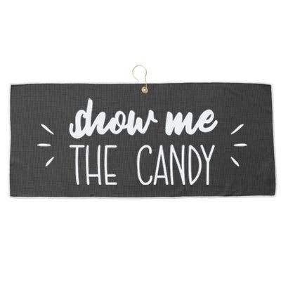 Show Me The Candy Funny Halloween Large Microfiber Waffle Golf Towel