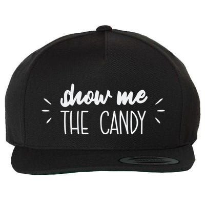 Show Me The Candy Funny Halloween Wool Snapback Cap