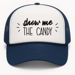 Show Me The Candy Funny Halloween Trucker Hat