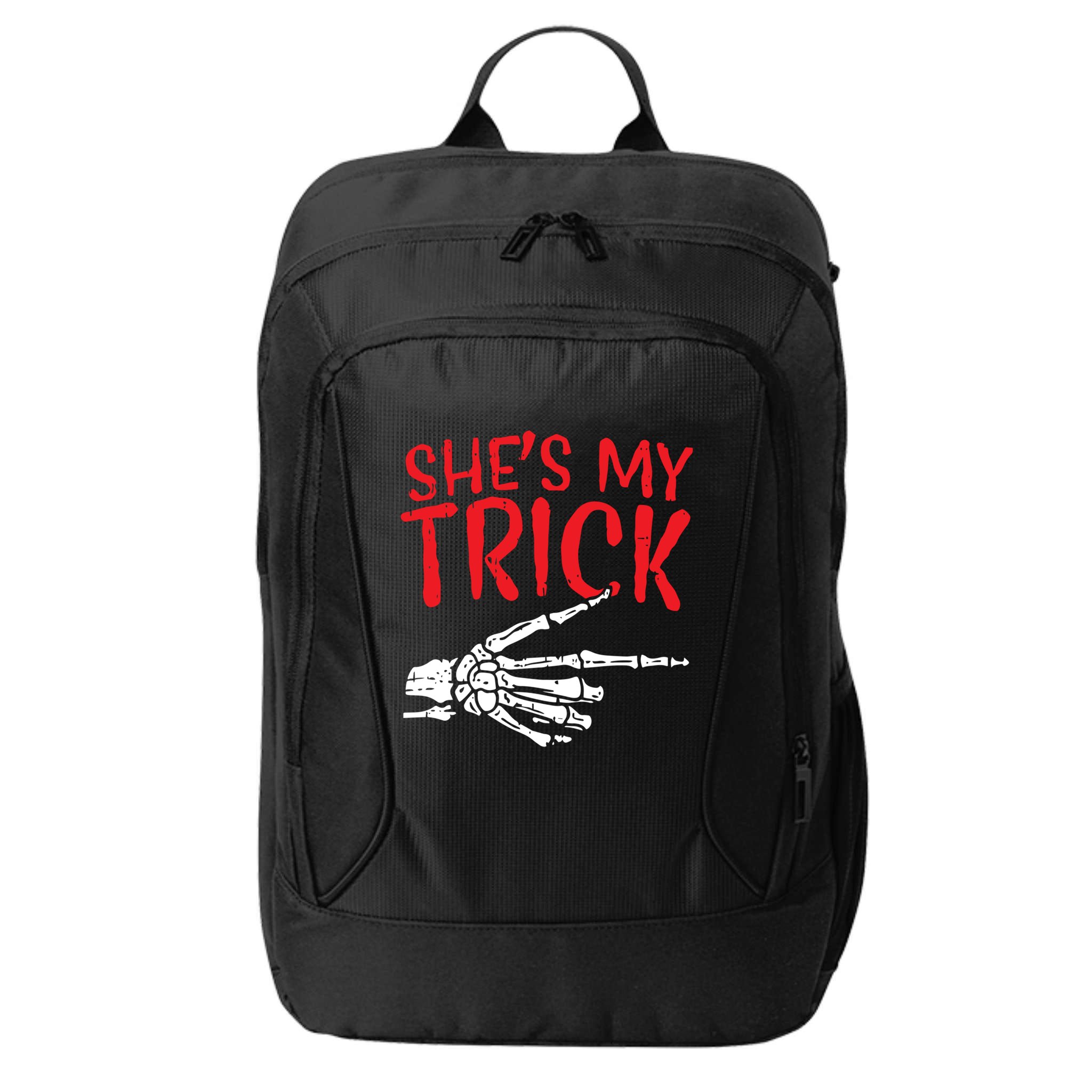 Shes My Trick Halloween Costume Skeleton Matching Couple Cute Gift City Backpack