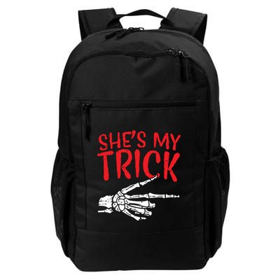 Shes My Trick Halloween Costume Skeleton Matching Couple Cute Gift Backpack