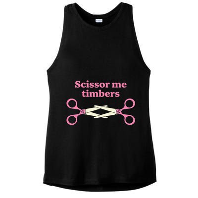 Scissor Me Timbers Ladies PosiCharge Tri-Blend Wicking Tank