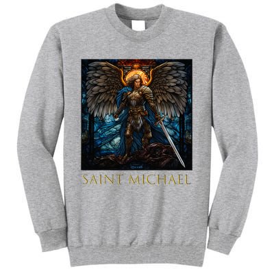 Saint Michael The Archangel Stained Glass Tall Sweatshirt