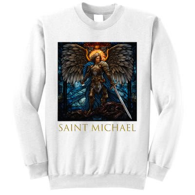 Saint Michael The Archangel Stained Glass Sweatshirt