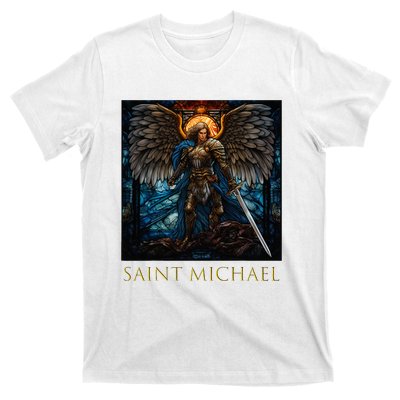 Saint Michael The Archangel Stained Glass T-Shirt