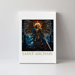 Saint Michael The Archangel Stained Glass Canvas