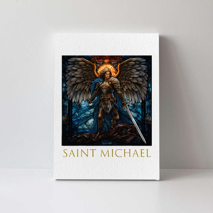 Saint Michael The Archangel Stained Glass Canvas