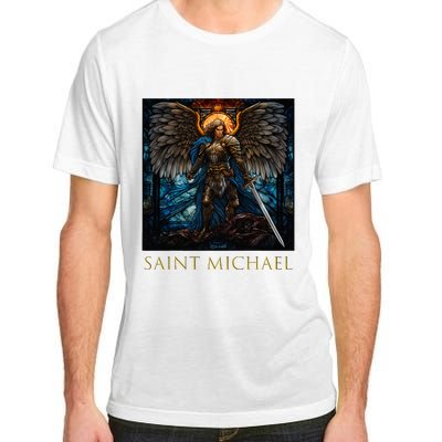 Saint Michael The Archangel Stained Glass Adult ChromaSoft Performance T-Shirt