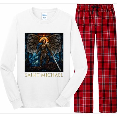 Saint Michael The Archangel Stained Glass Long Sleeve Pajama Set