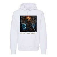 Saint Michael The Archangel Stained Glass Premium Hoodie