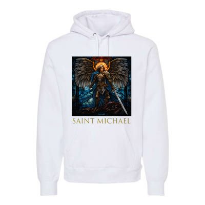 Saint Michael The Archangel Stained Glass Premium Hoodie