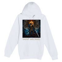 Saint Michael The Archangel Stained Glass Premium Pullover Hoodie