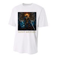 Saint Michael The Archangel Stained Glass Performance Sprint T-Shirt