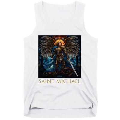 Saint Michael The Archangel Stained Glass Tank Top