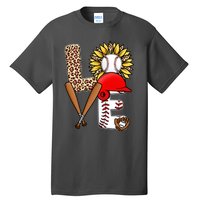 Softball Mom T Shirts, Love Soccer Leopard Sunflower Sports Ball Valentine Day Tall T-Shirt