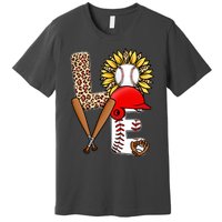 Softball Mom T Shirts, Love Soccer Leopard Sunflower Sports Ball Valentine Day Premium T-Shirt