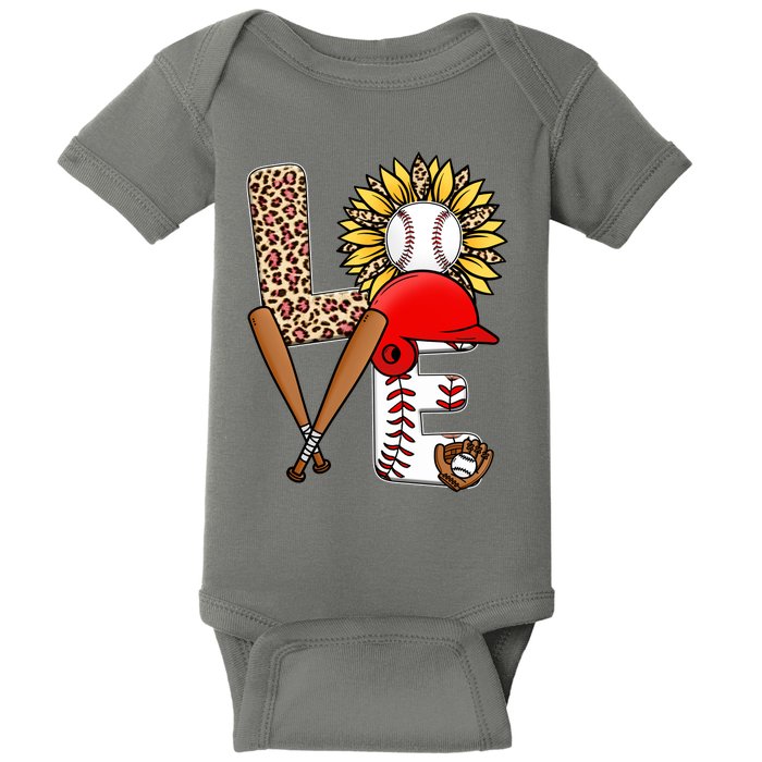 Softball Mom T Shirts, Love Soccer Leopard Sunflower Sports Ball Valentine Day Baby Bodysuit