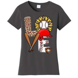 Softball Mom T Shirts, Love Soccer Leopard Sunflower Sports Ball Valentine Day Women's T-Shirt