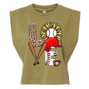 Softball Mom T Shirts, Love Soccer Leopard Sunflower Sports Ball Valentine Day Garment-Dyed Women's Muscle Tee