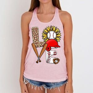 Softball Mom T Shirts, Love Soccer Leopard Sunflower Sports Ball Valentine Day Women's Knotted Racerback Tank