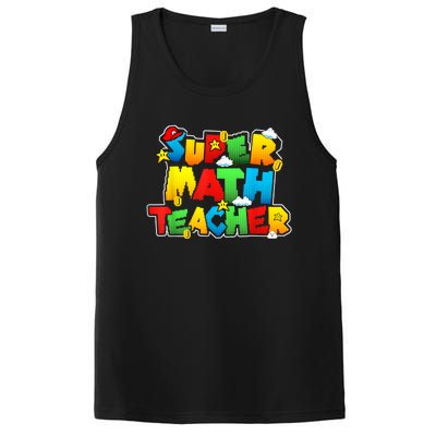 Super Math Teacher Funny Back To School PosiCharge Competitor Tank